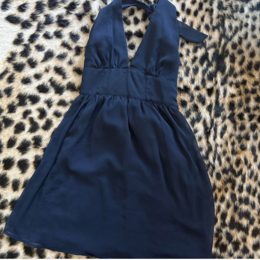 Blue Halter Neck Dress